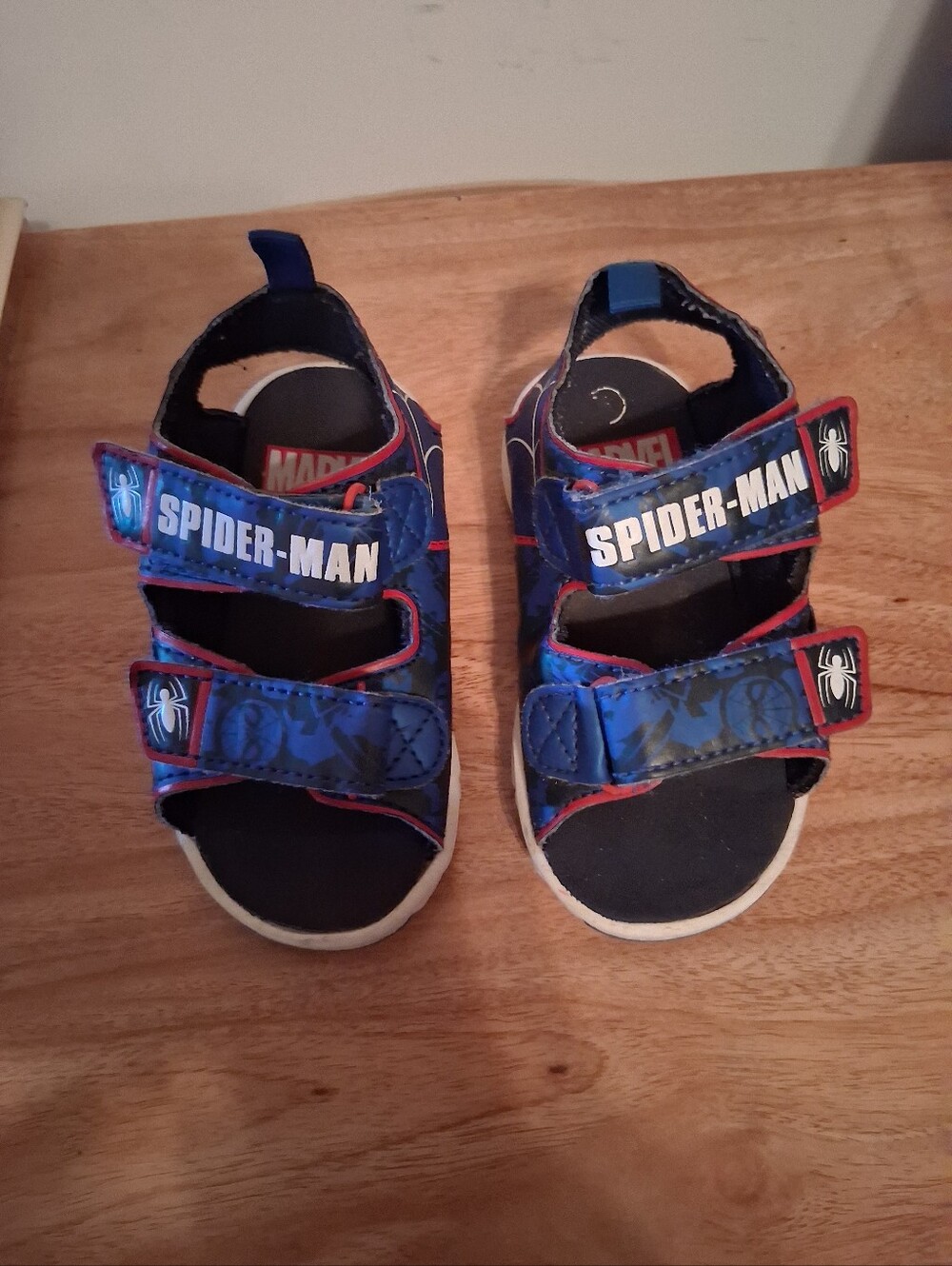 Marvel Spider-Man Blue and Red Kids Velcro Sandals
